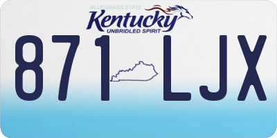 KY license plate 871LJX