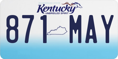 KY license plate 871MAY