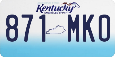 KY license plate 871MKO