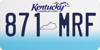KY license plate 871MRF