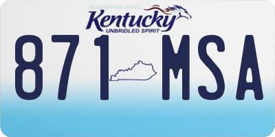 KY license plate 871MSA