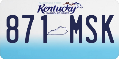 KY license plate 871MSK
