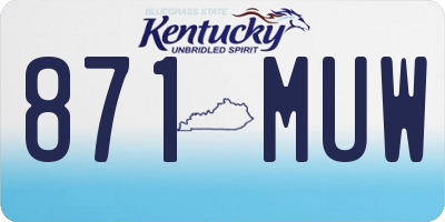 KY license plate 871MUW