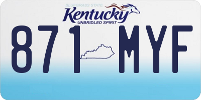 KY license plate 871MYF