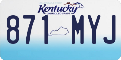 KY license plate 871MYJ