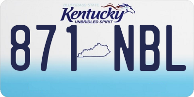KY license plate 871NBL