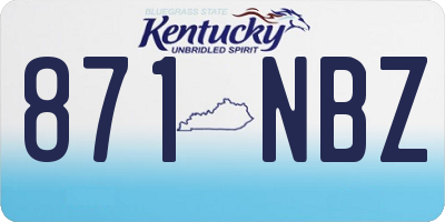 KY license plate 871NBZ