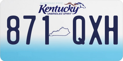KY license plate 871QXH