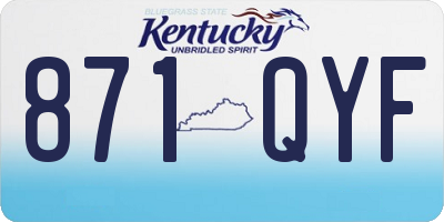KY license plate 871QYF