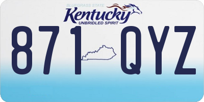 KY license plate 871QYZ