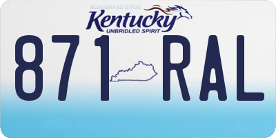 KY license plate 871RAL
