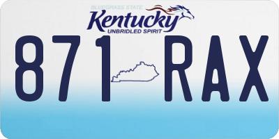 KY license plate 871RAX