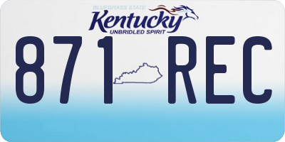 KY license plate 871REC