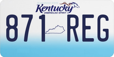 KY license plate 871REG