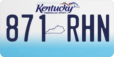 KY license plate 871RHN