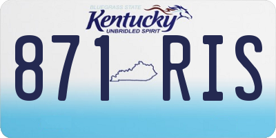 KY license plate 871RIS