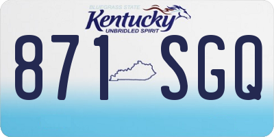 KY license plate 871SGQ