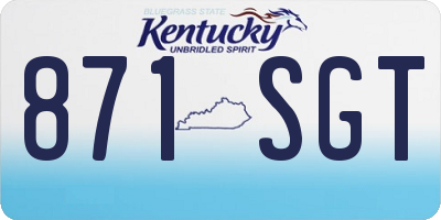 KY license plate 871SGT