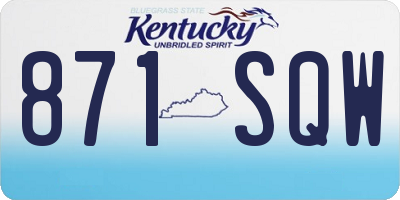 KY license plate 871SQW