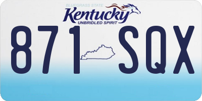 KY license plate 871SQX