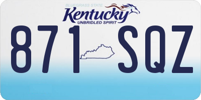 KY license plate 871SQZ