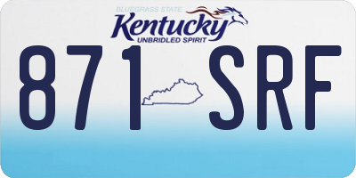KY license plate 871SRF