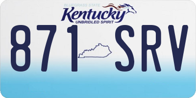 KY license plate 871SRV