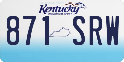 KY license plate 871SRW