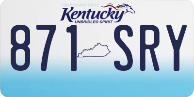 KY license plate 871SRY