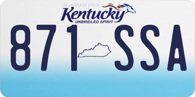 KY license plate 871SSA