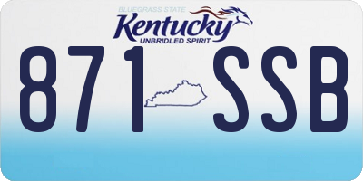 KY license plate 871SSB