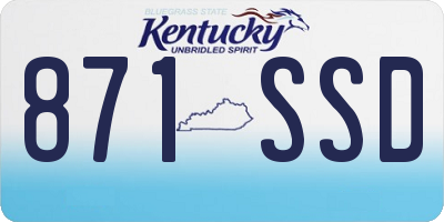 KY license plate 871SSD
