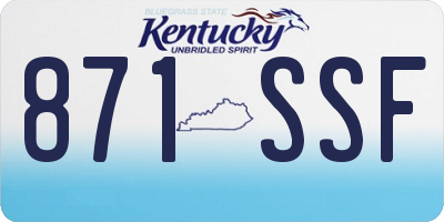 KY license plate 871SSF