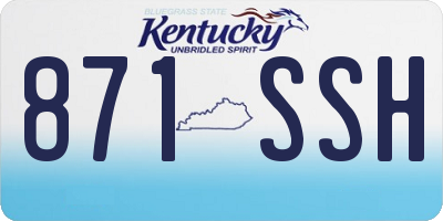 KY license plate 871SSH