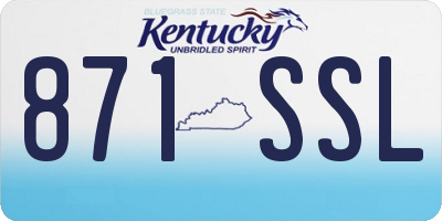 KY license plate 871SSL