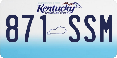 KY license plate 871SSM