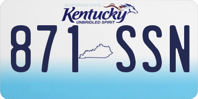 KY license plate 871SSN