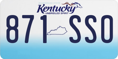 KY license plate 871SSO