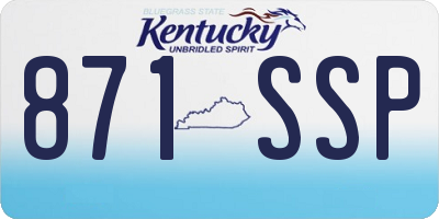 KY license plate 871SSP