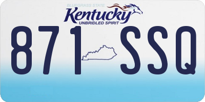 KY license plate 871SSQ