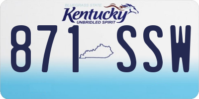 KY license plate 871SSW