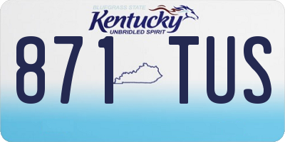 KY license plate 871TUS