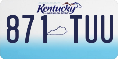 KY license plate 871TUU