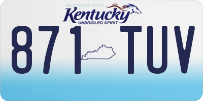 KY license plate 871TUV