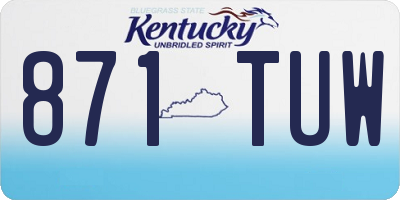 KY license plate 871TUW