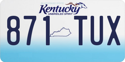 KY license plate 871TUX