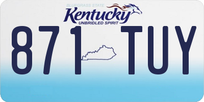 KY license plate 871TUY