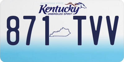 KY license plate 871TVV