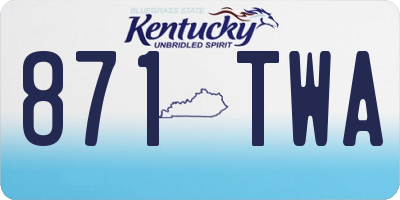 KY license plate 871TWA