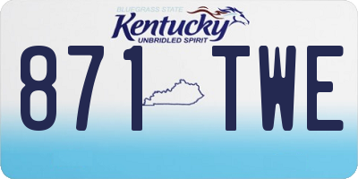 KY license plate 871TWE